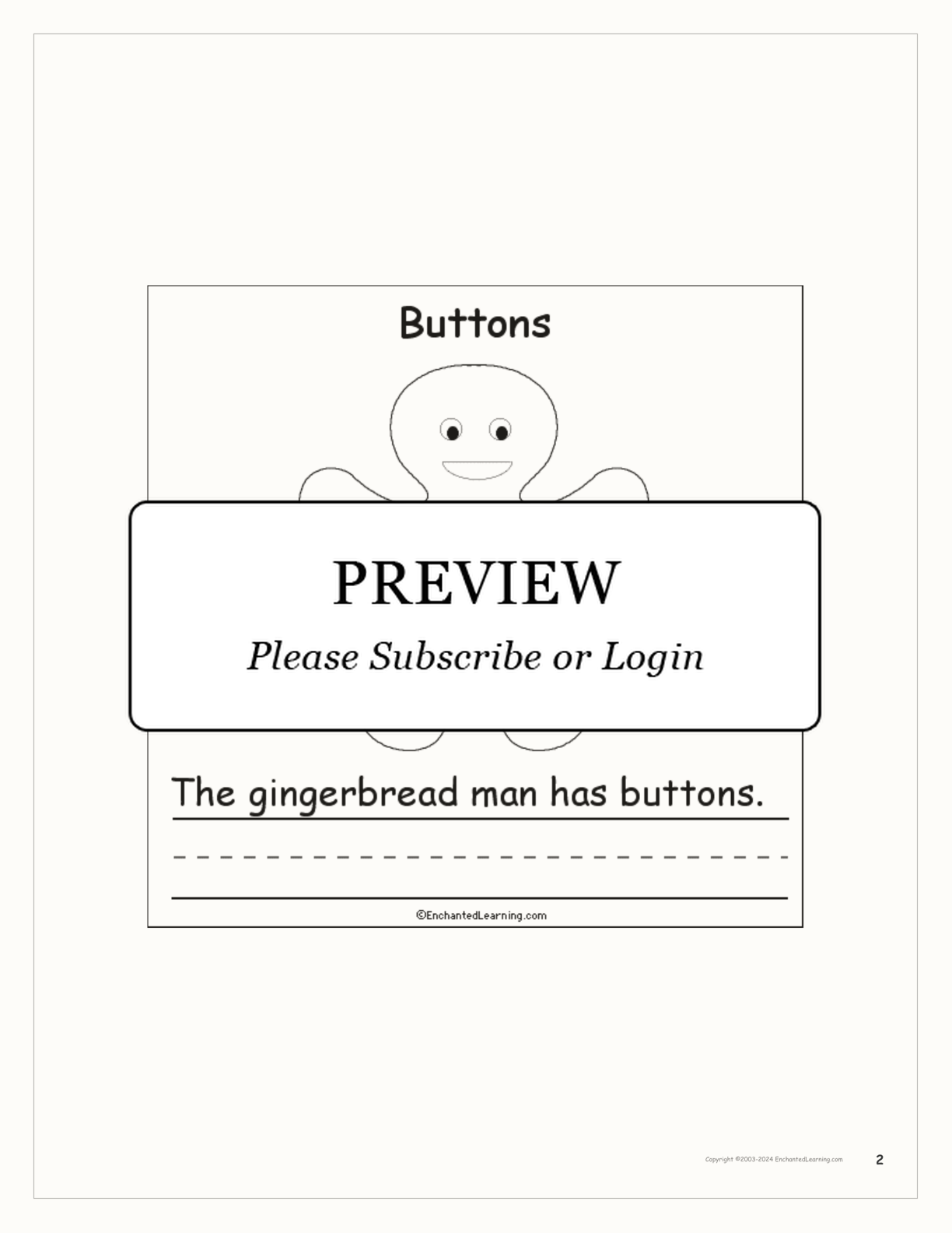The Gingerbread Man's Clothes: Early Reader Book interactive worksheet page 2