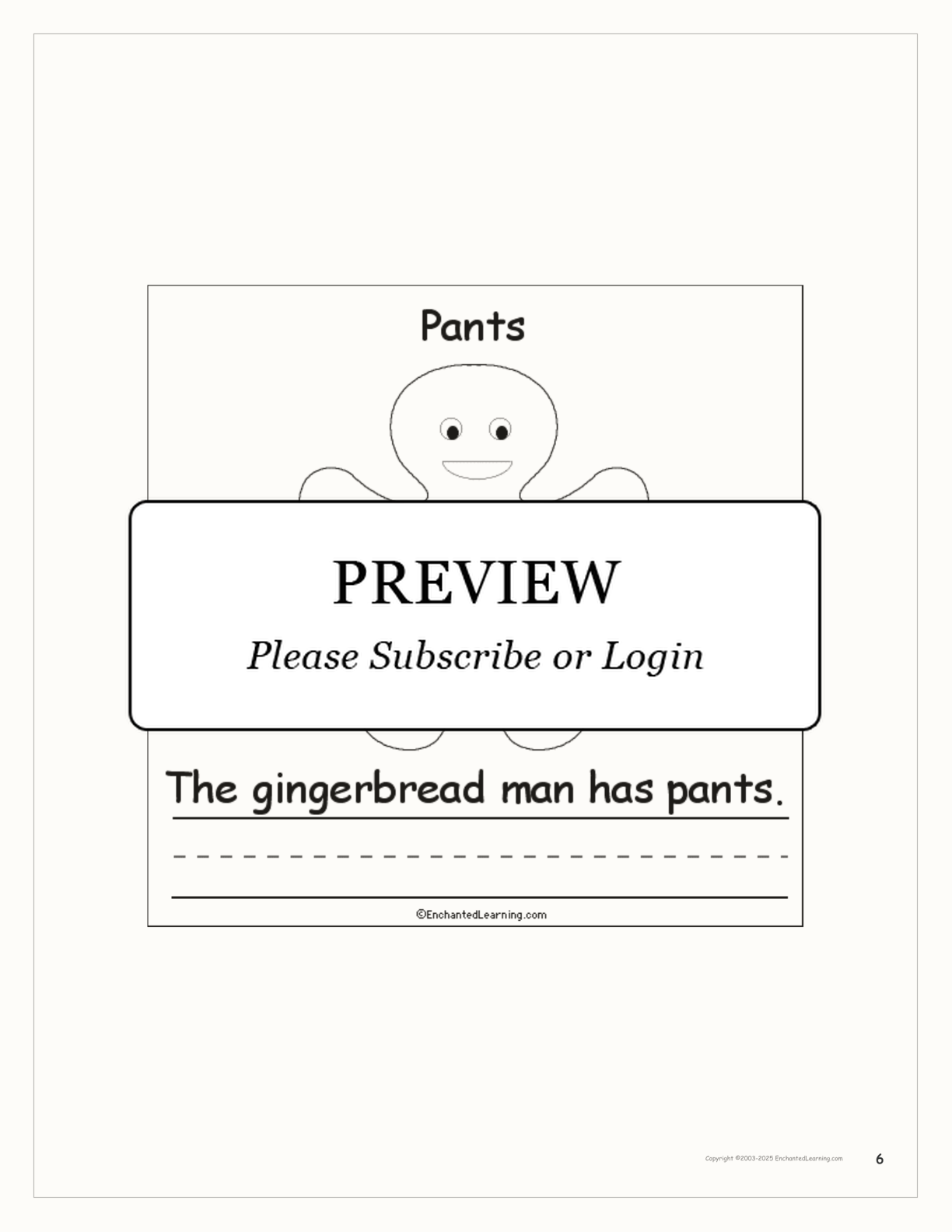 The Gingerbread Man's Clothes: Early Reader Book interactive worksheet page 6