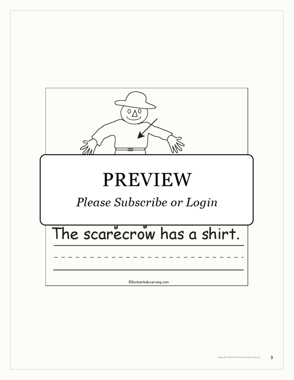 The Scarecrow's Clothes interactive printout page 3