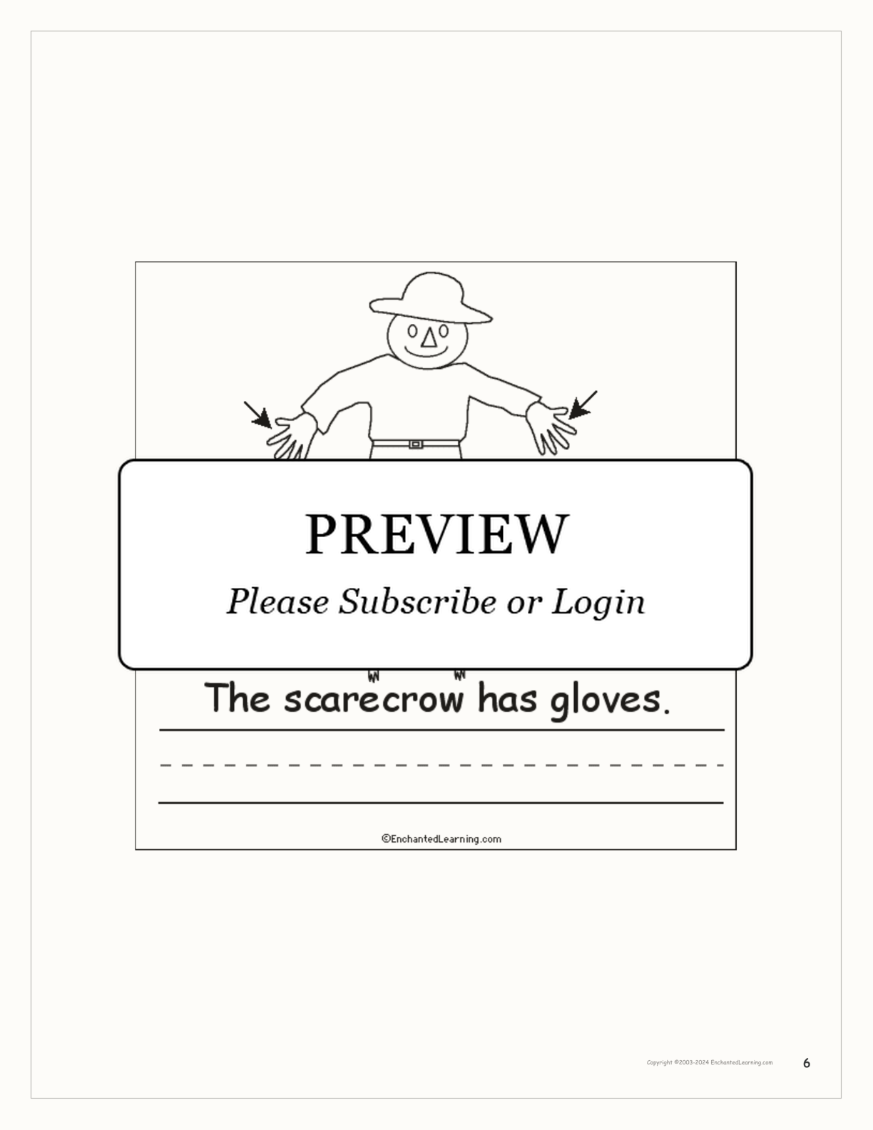 The Scarecrow's Clothes interactive printout page 6