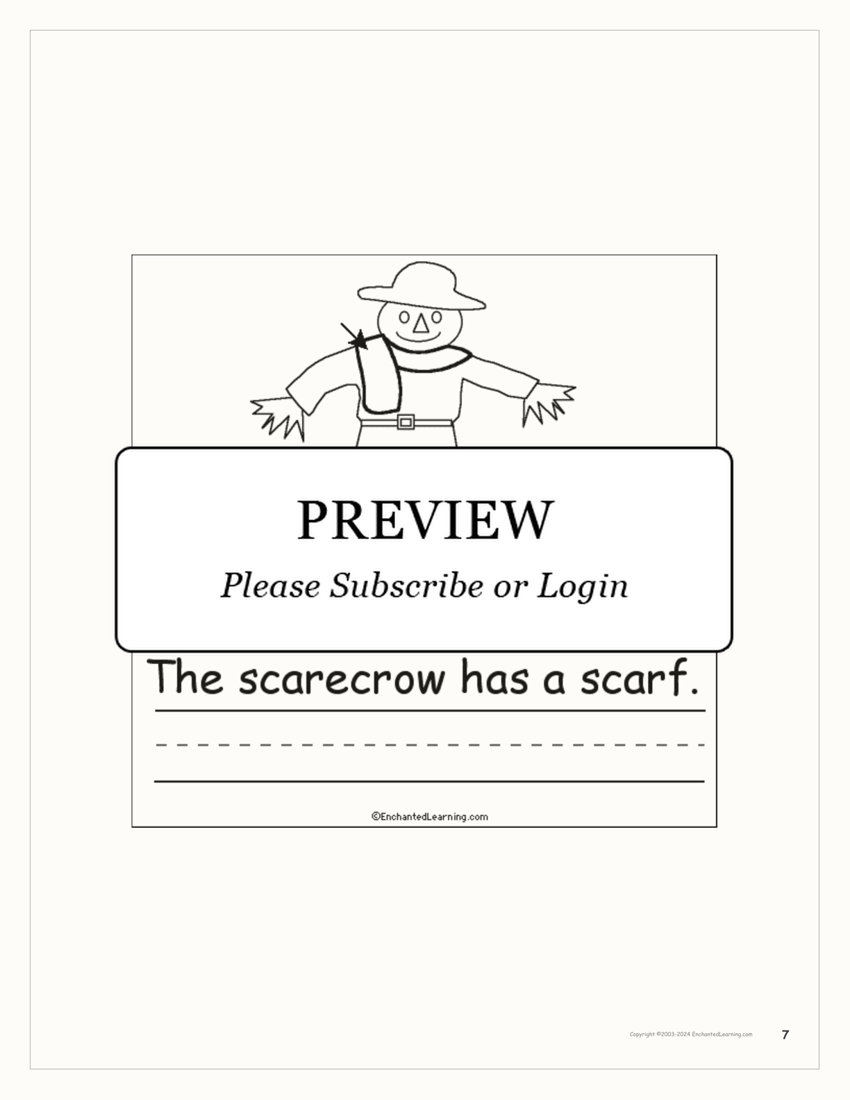 The Scarecrow's Clothes interactive printout page 7