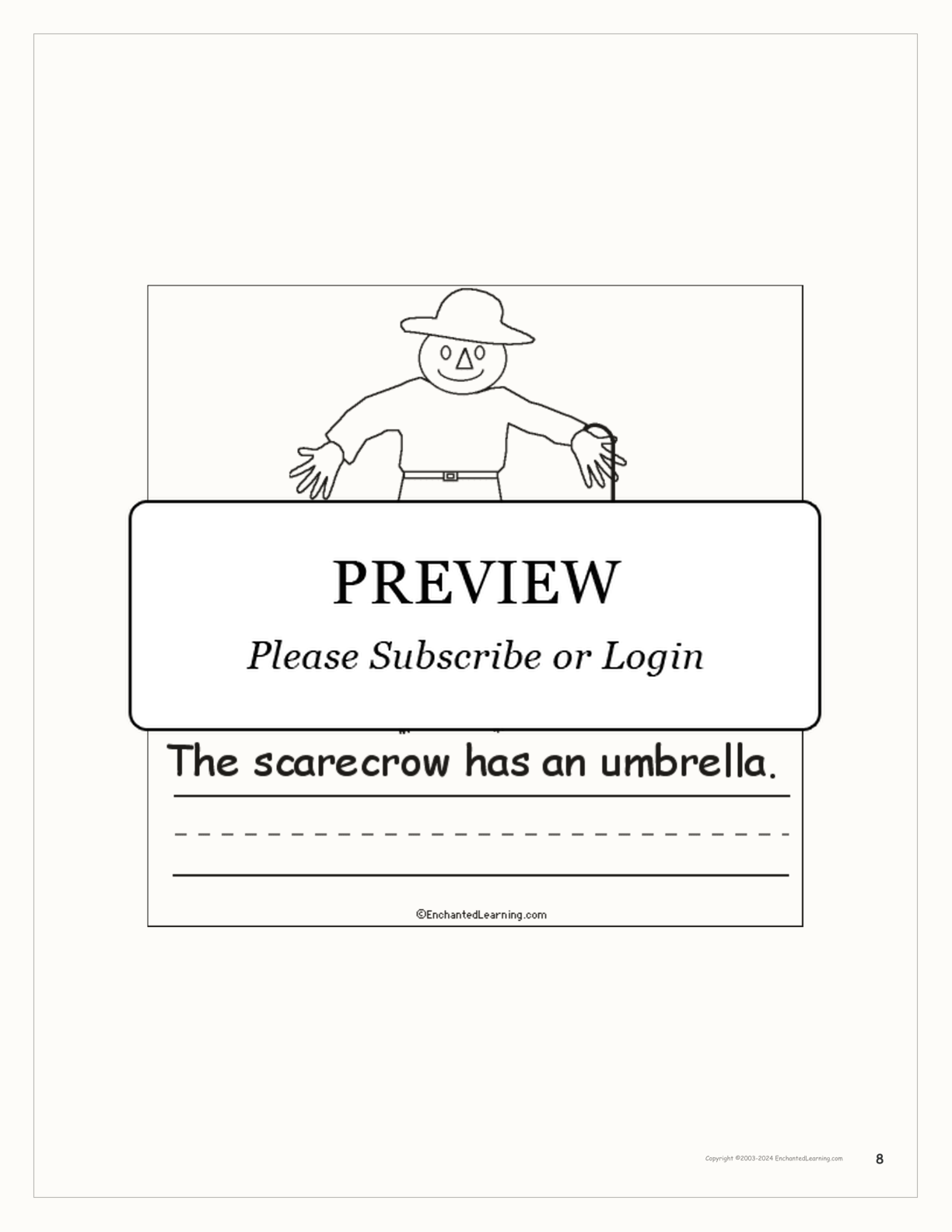 The Scarecrow's Clothes interactive printout page 8