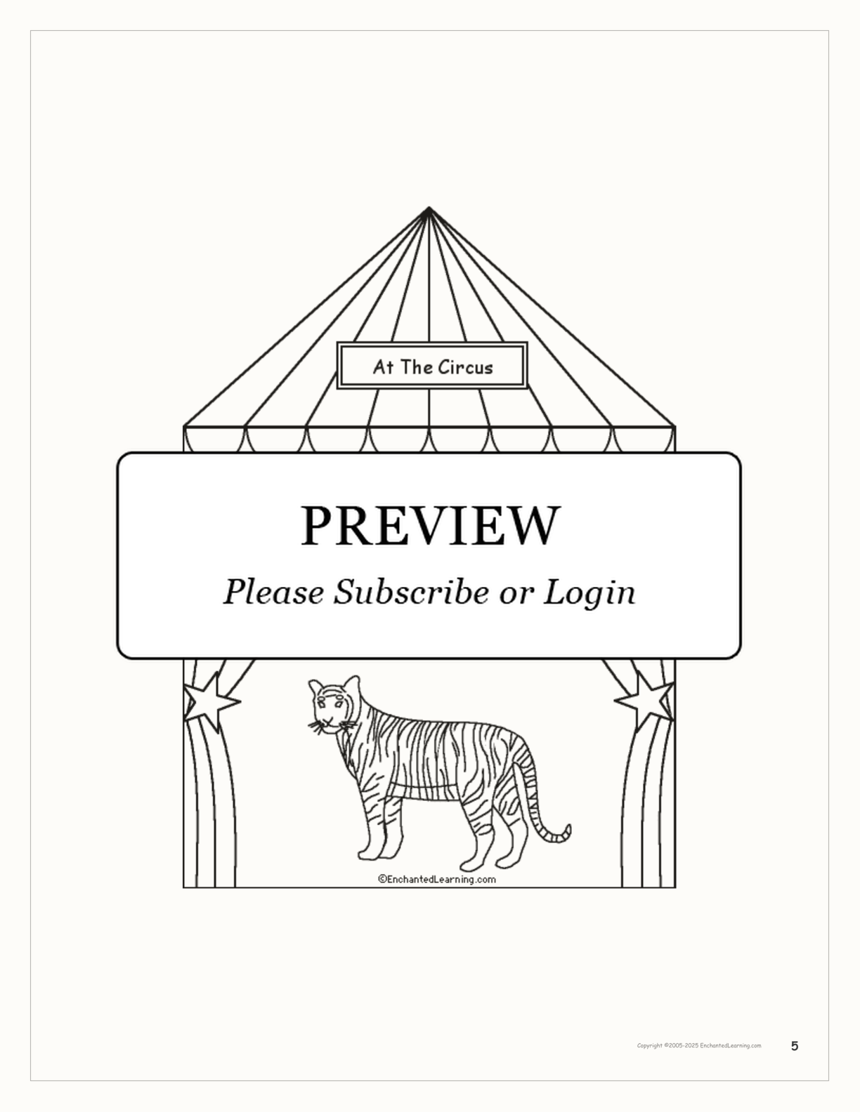 'At the Circus' Printable Book interactive worksheet page 5