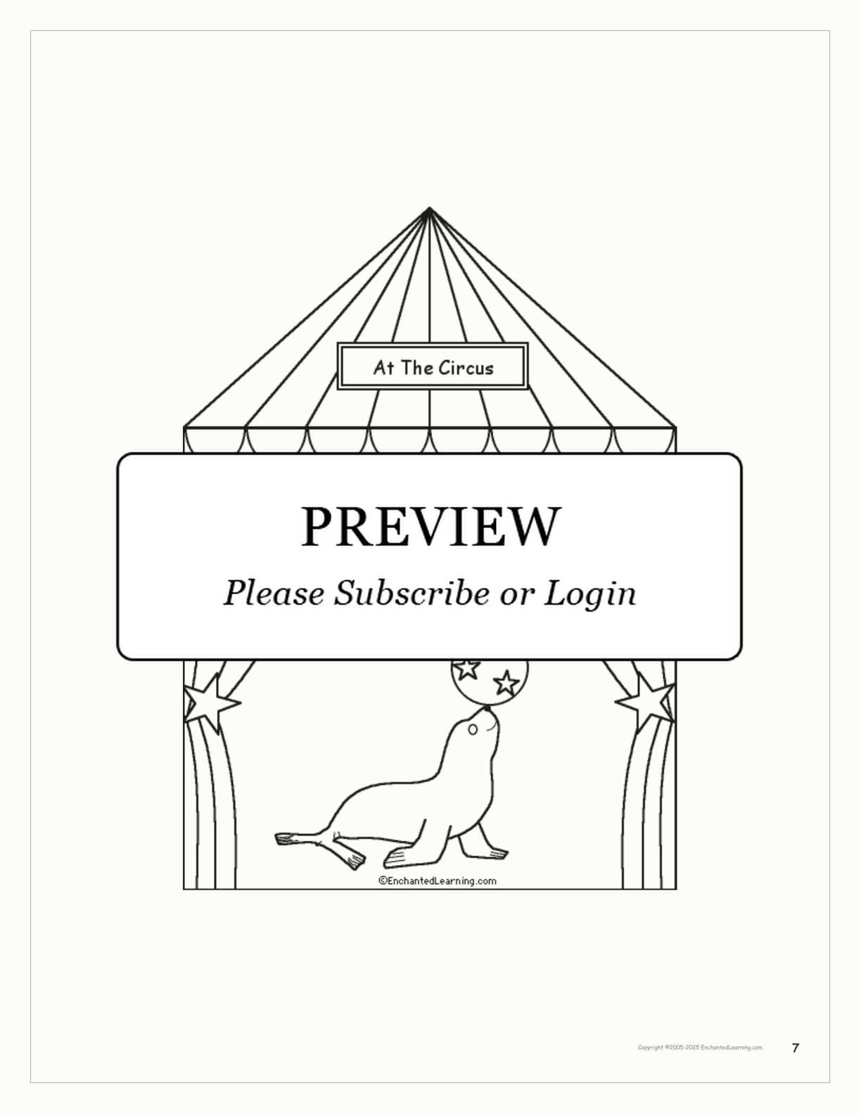 'At the Circus' Printable Book interactive worksheet page 7