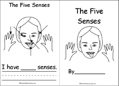 Search result: 'The Five Senses, A Printable Book: Cover, Definition Page'