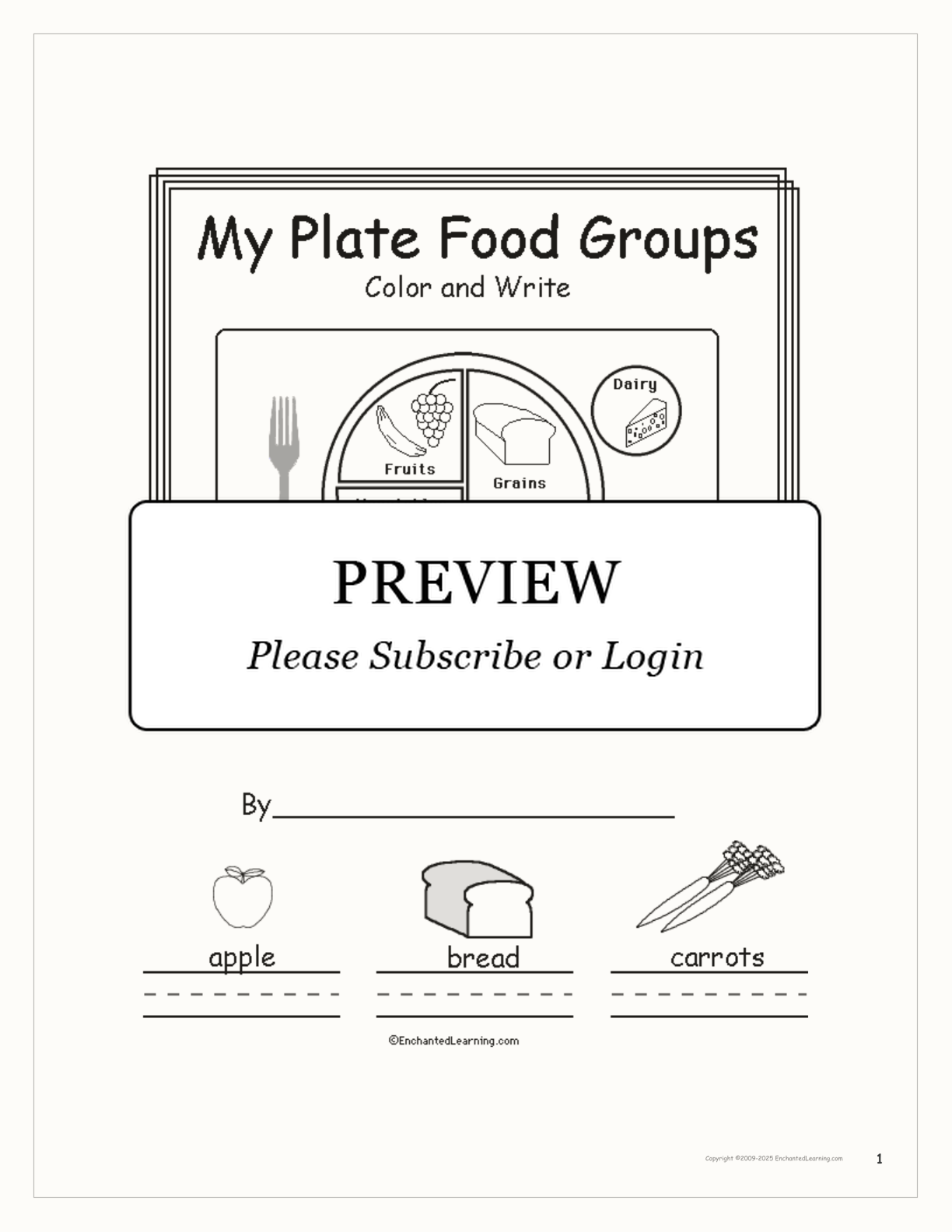 food plate coloring page