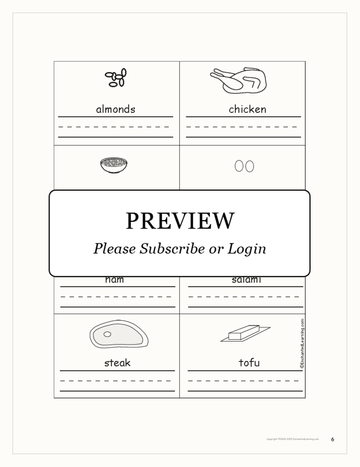 My Plate Food Groups (Color and Write Book) interactive printout page 6