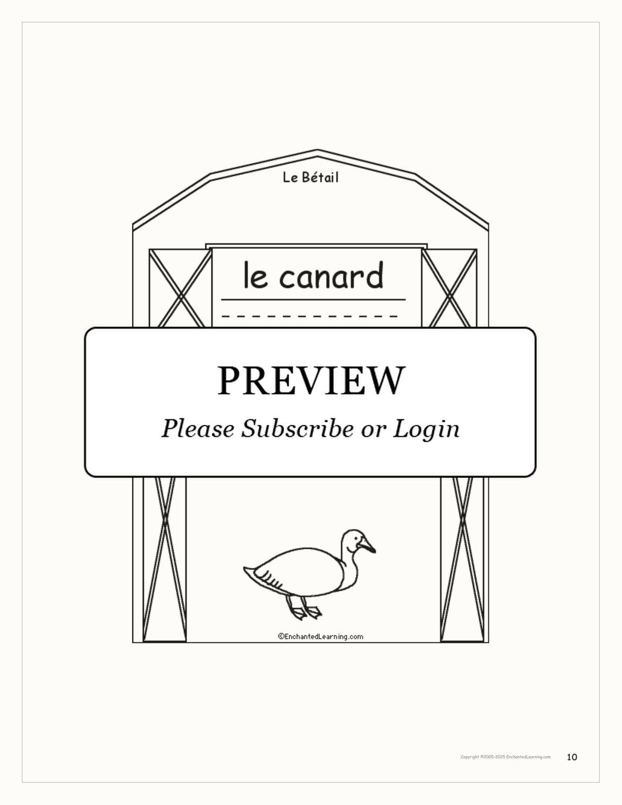 Bétail (Livestock) interactive printout page 10