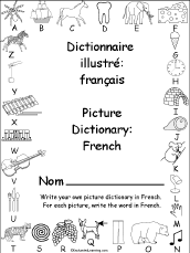 french language activities at enchantedlearning com