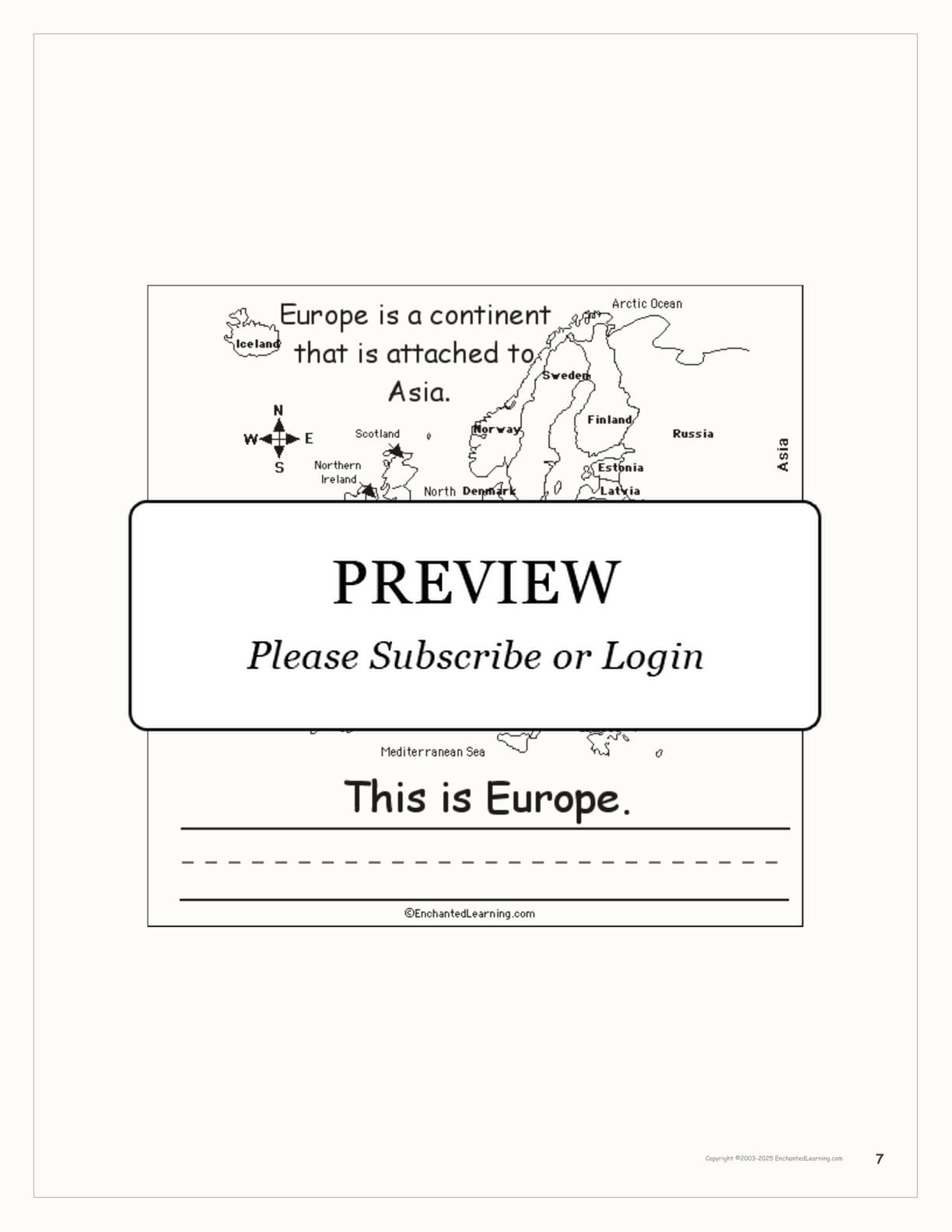 The Seven Continents Book interactive printout page 7