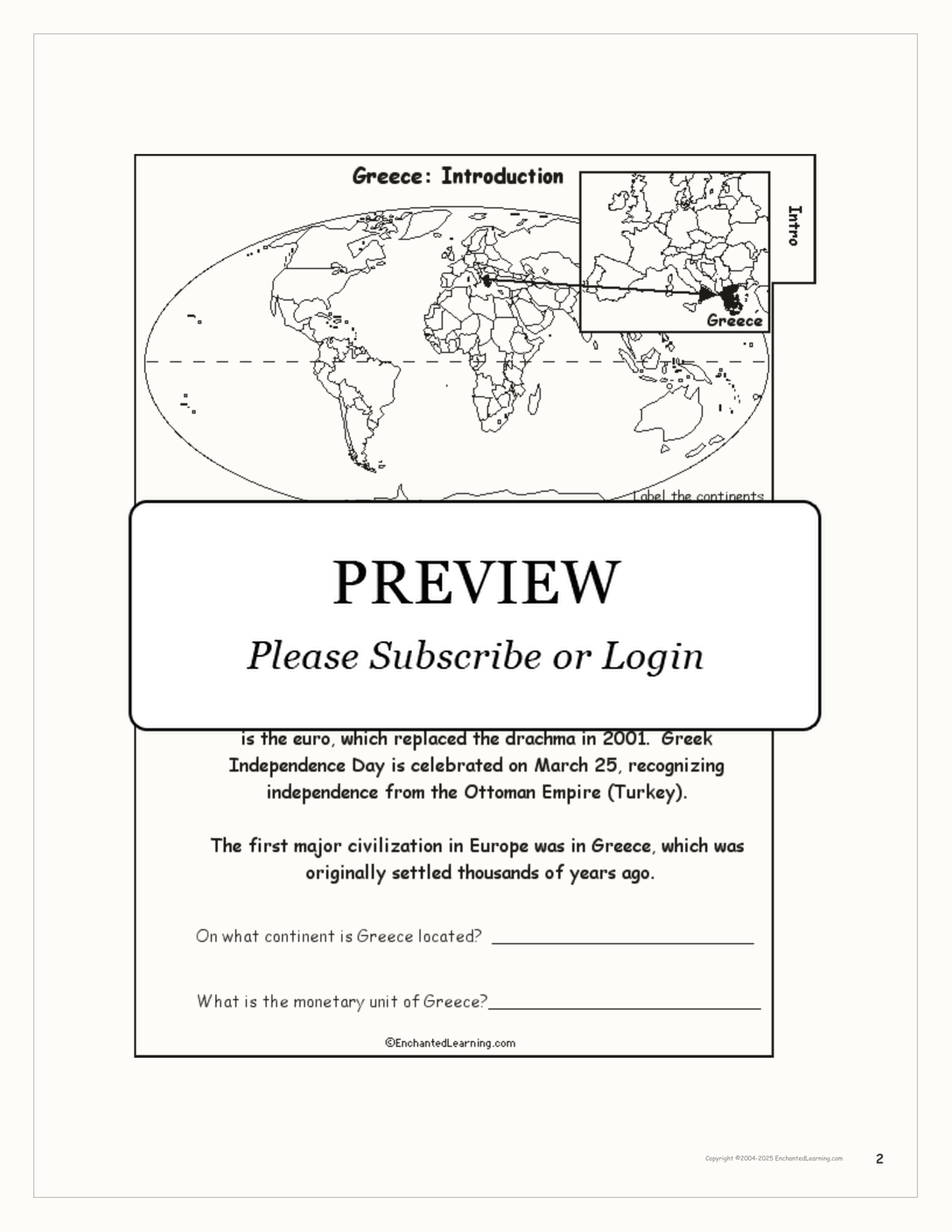 Greece Tab Book interactive printout page 2