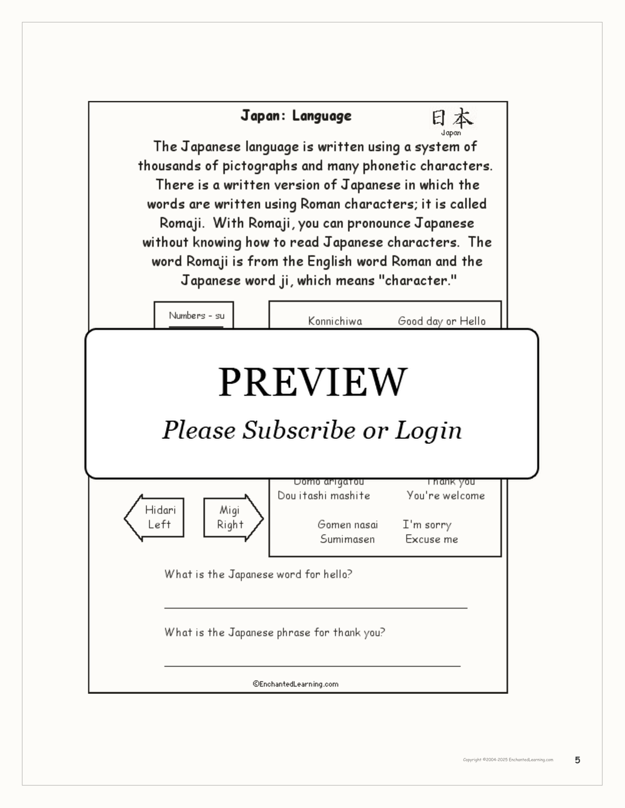 Japan Tab Book interactive printout page 5