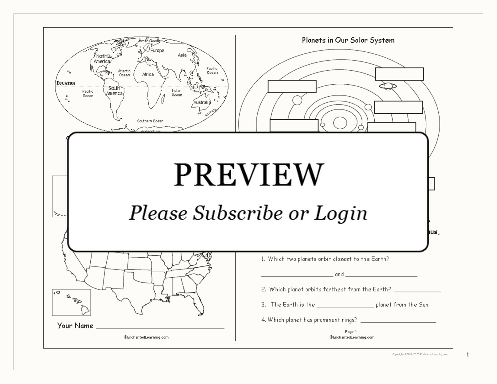 Where Do You Live? USA interactive worksheet page 1