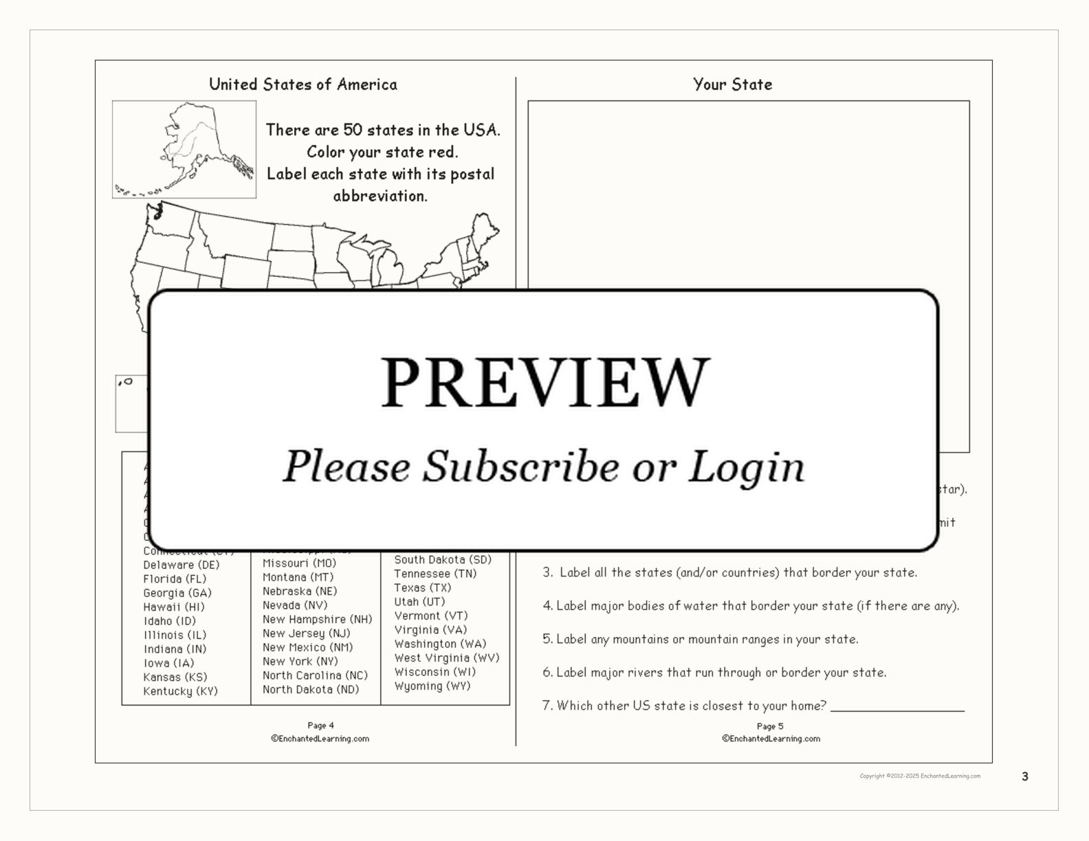 Where Do You Live? USA interactive worksheet page 3