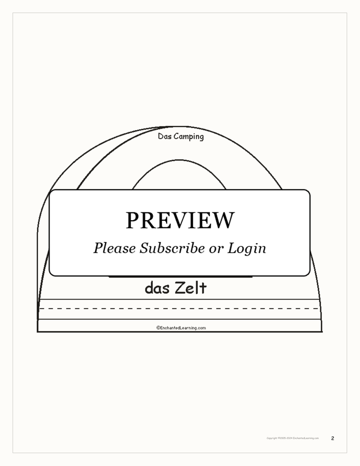 Das Camping - German Printable Book interactive worksheet page 2