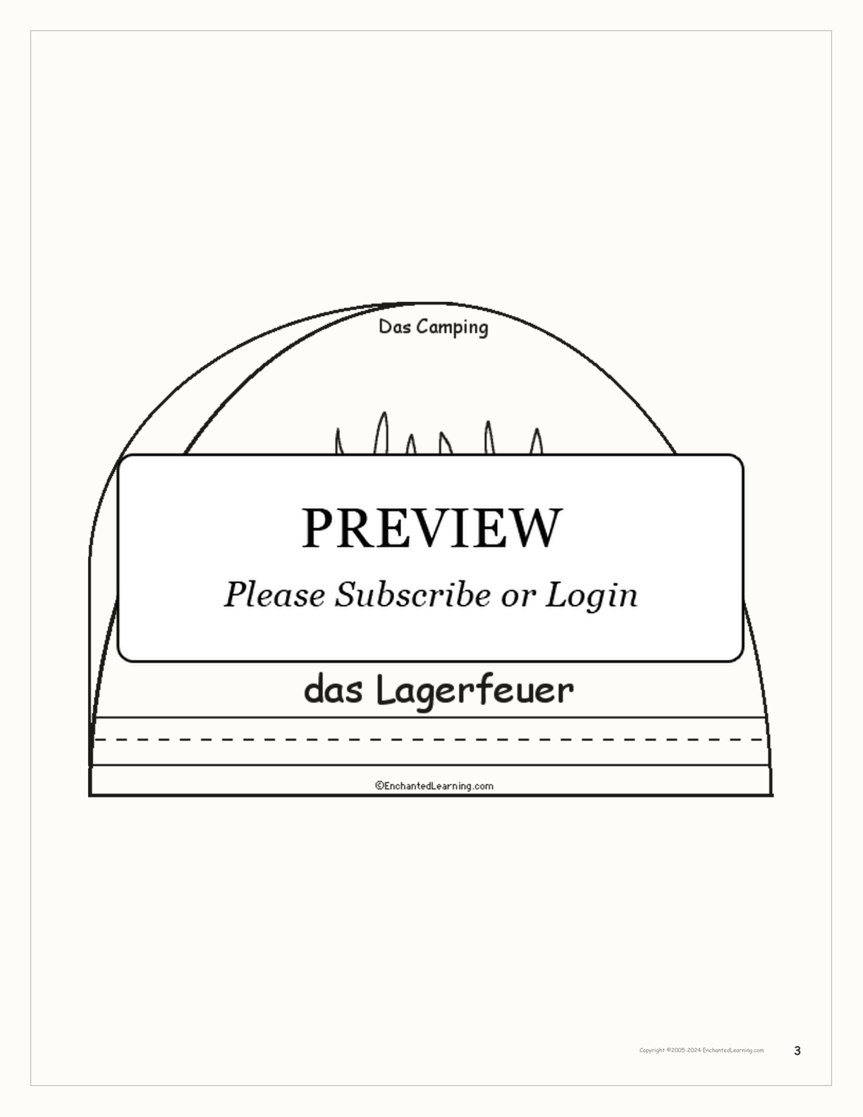 Das Camping - German Printable Book interactive worksheet page 3