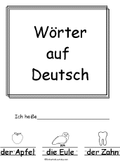 Search result: 'W&#246;rter auf Deutsch/Words in German, A Printable Book: Cover'