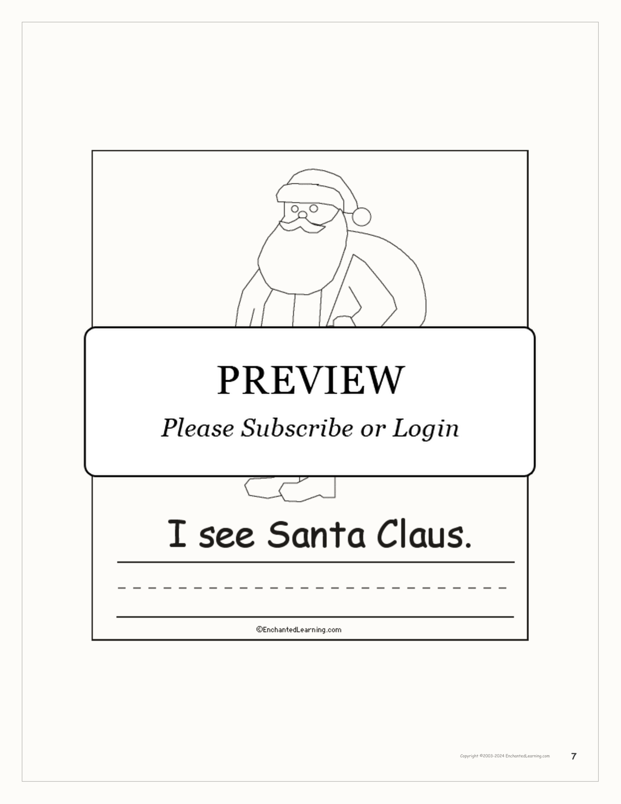Christmas I See... Early Reader Book interactive worksheet page 7