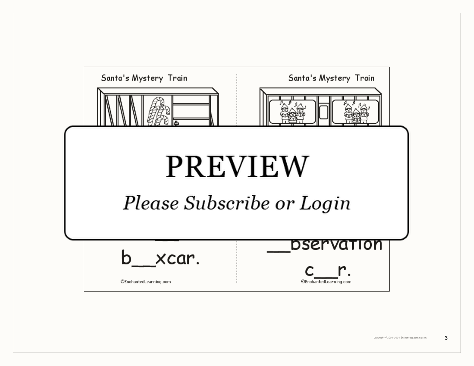 Santa's Mystery Train Printable Book interactive worksheet page 3