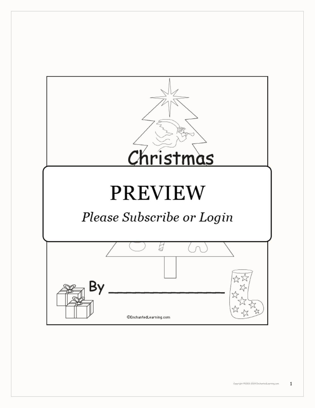 Christmas Tree Early Reader Book interactive worksheet page 1