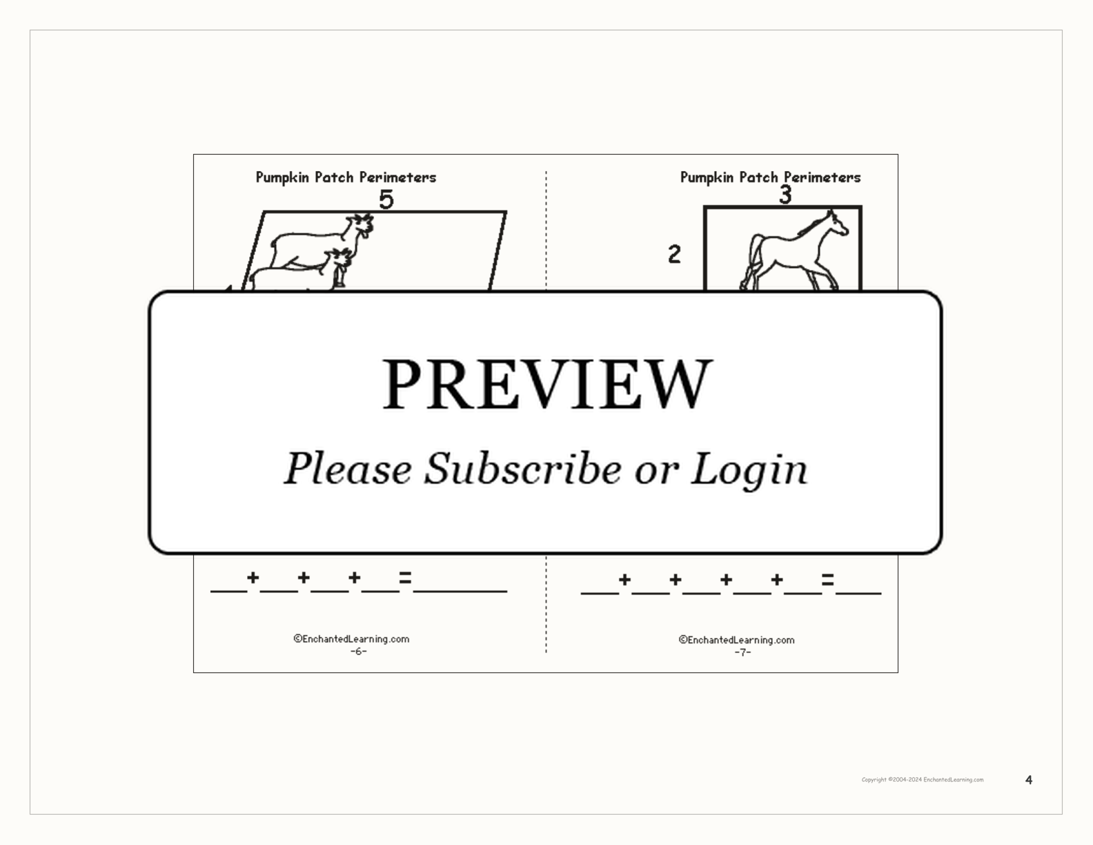 Pumpkin Patch Perimeters: A Printable Book interactive printout page 4