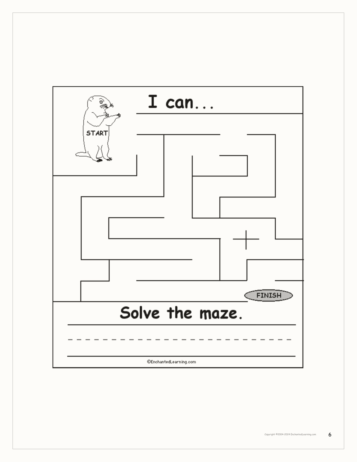Groundhog Day 'I Can' Book interactive worksheet page 6