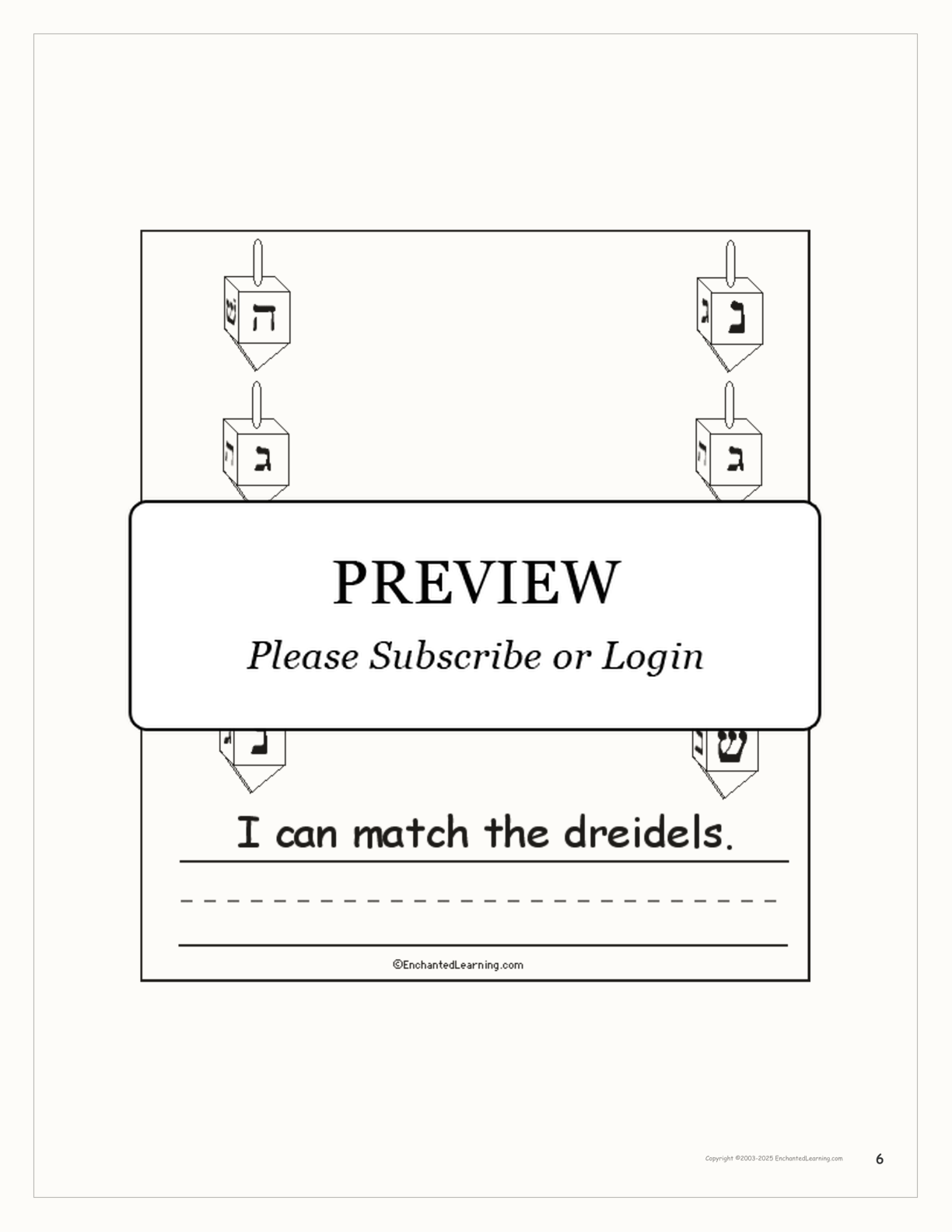 Hanukkah Dreidel Activity Book interactive worksheet page 6