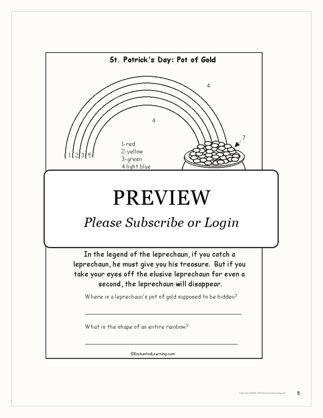 St. Patrick's Day Printable Book interactive worksheet page 5