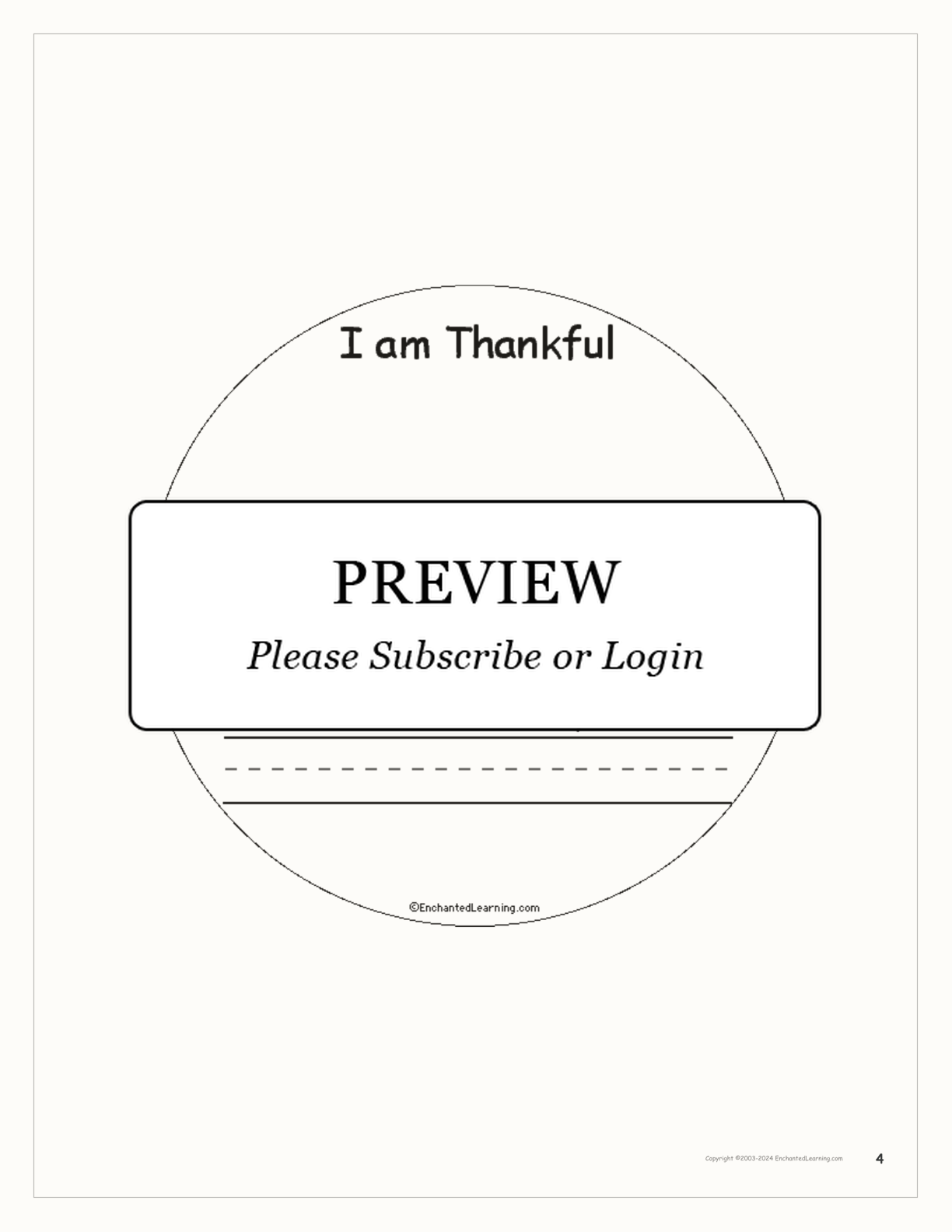 Thanksgiving 'I Am Thankful For...' Book Printout interactive printout page 4