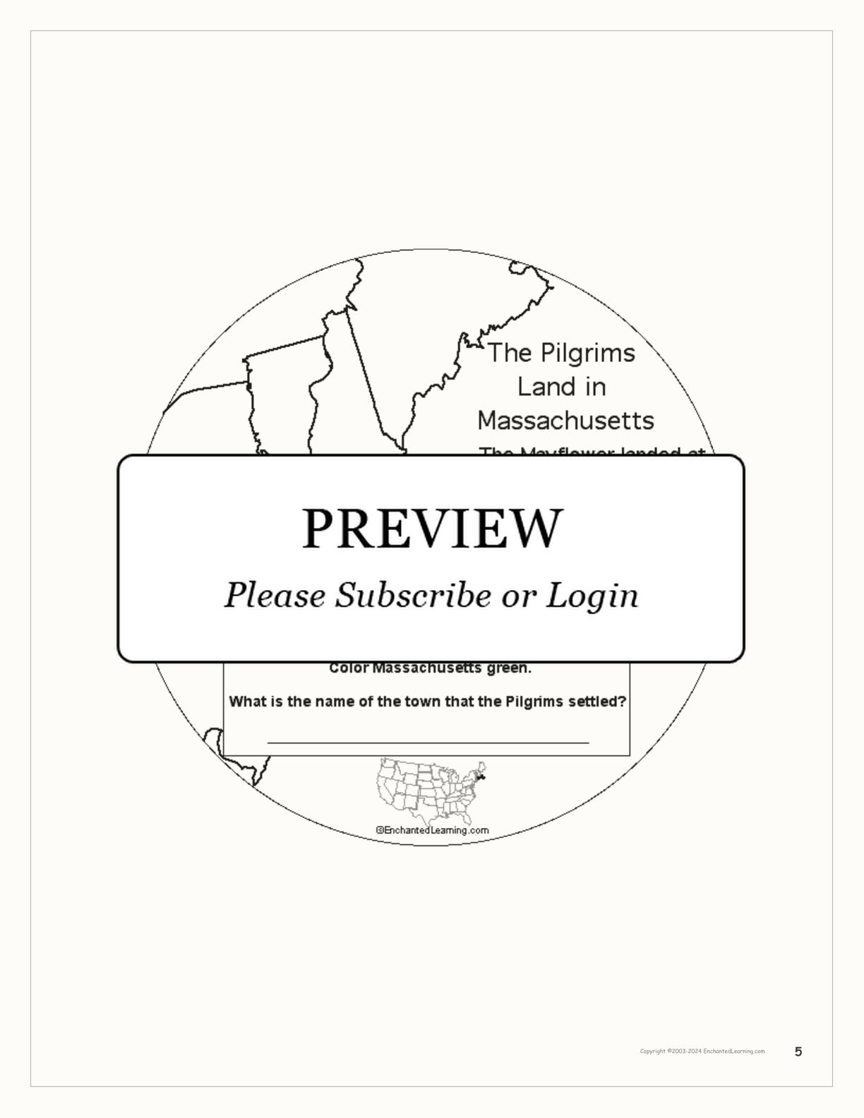 Printable Pilgrim Activity Book interactive worksheet page 5