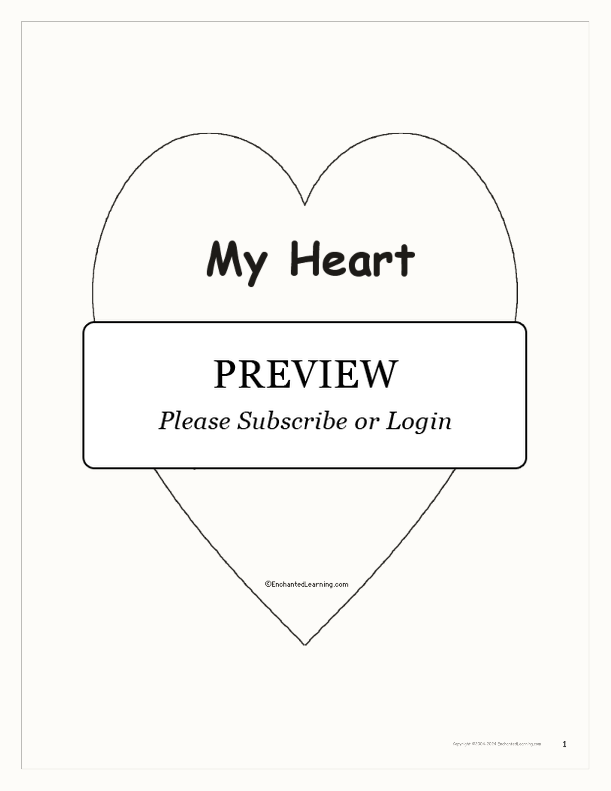 My Heart... A Printable Book About Feelings interactive worksheet page 1
