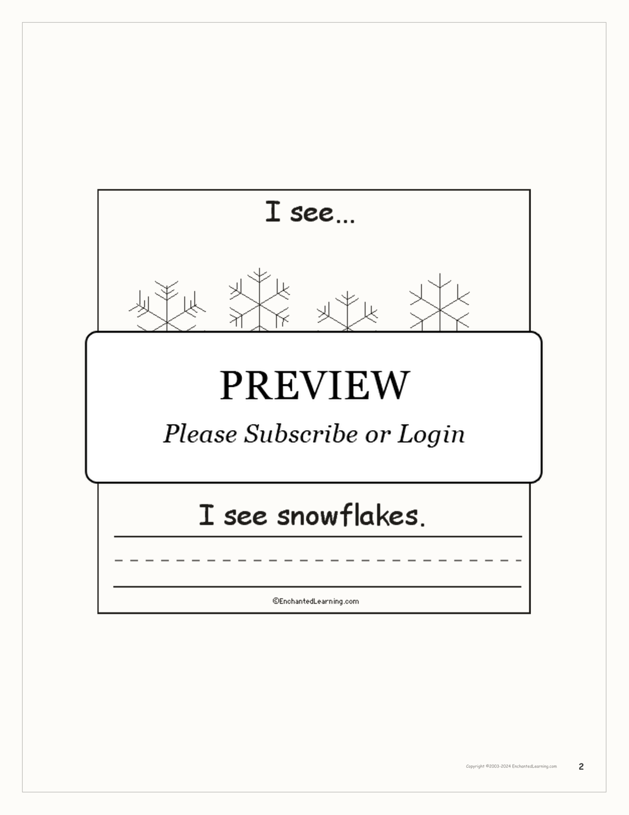 Winter I See... Early Reader Book interactive worksheet page 2