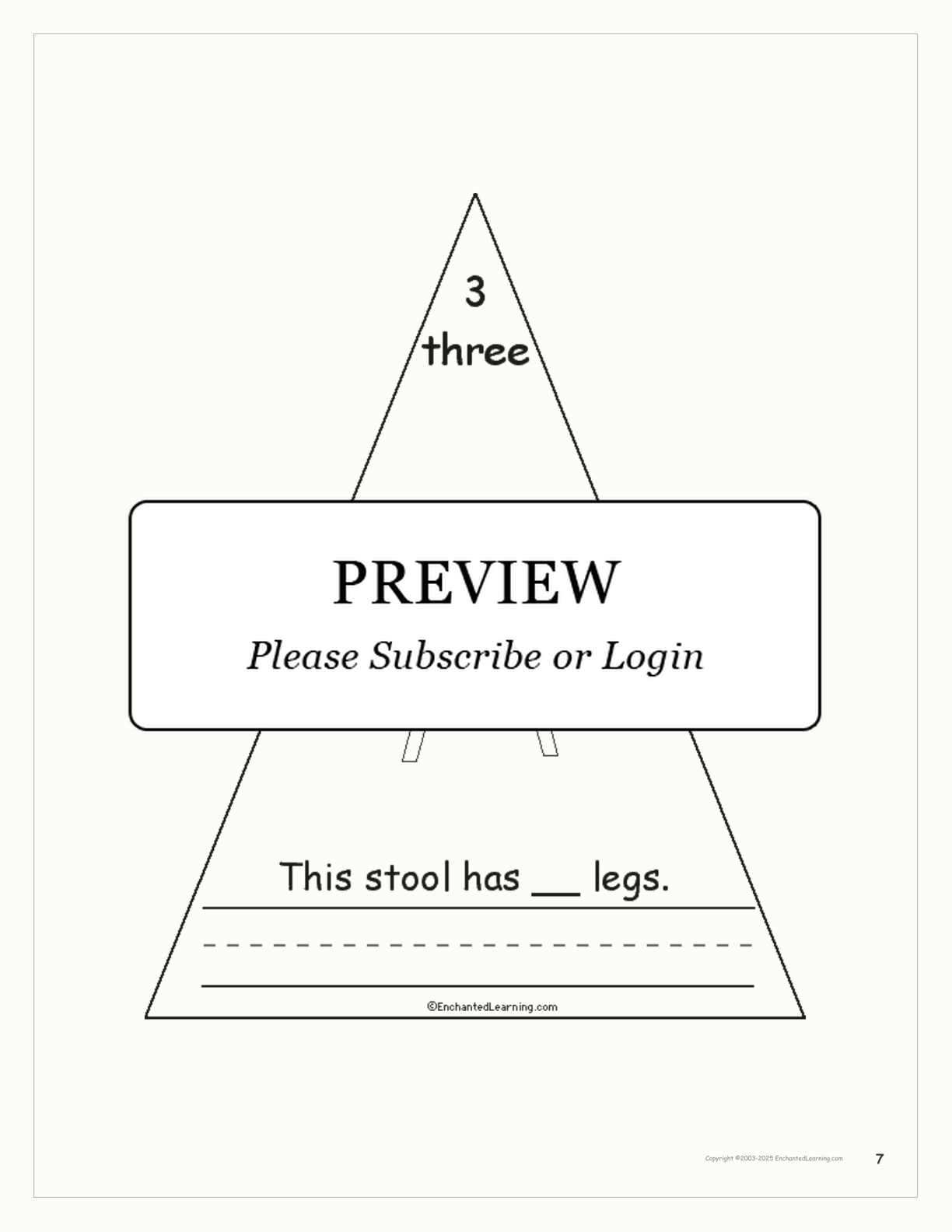 The Number Three Book interactive worksheet page 7