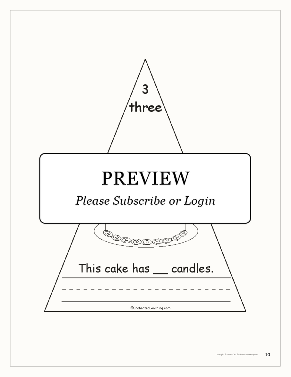 The Number Three Book interactive worksheet page 10