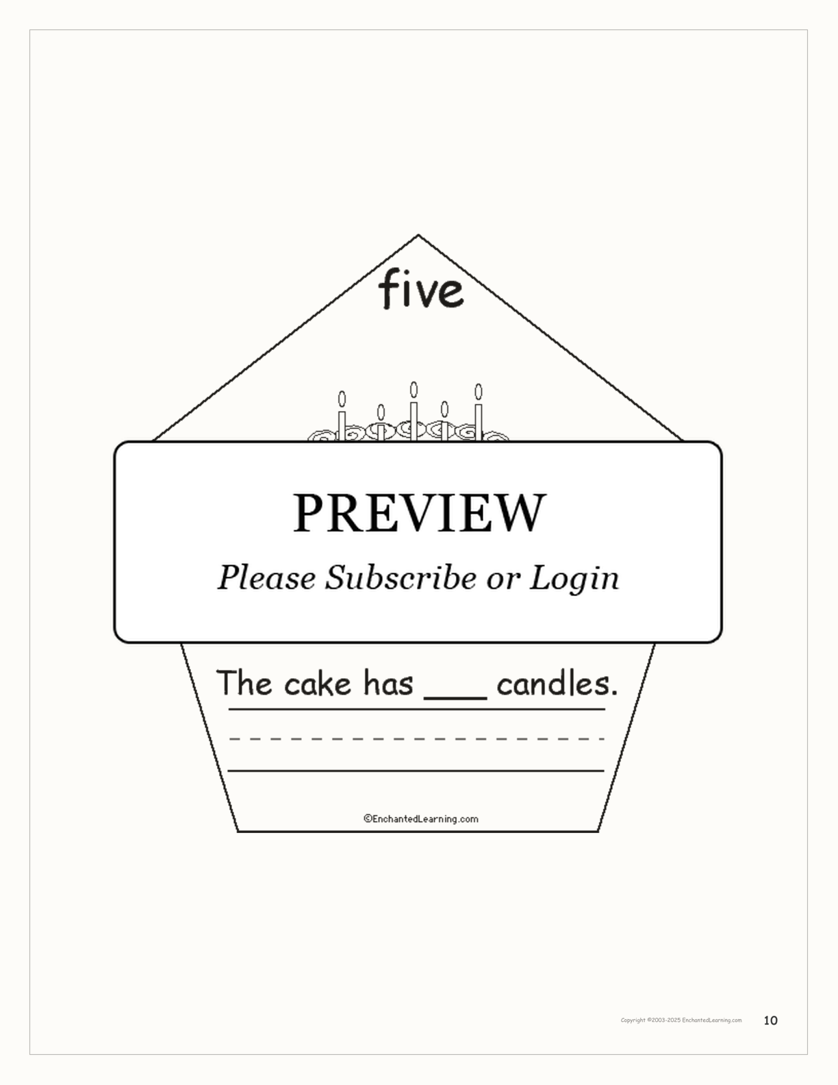 The Number Five Book interactive printout page 10