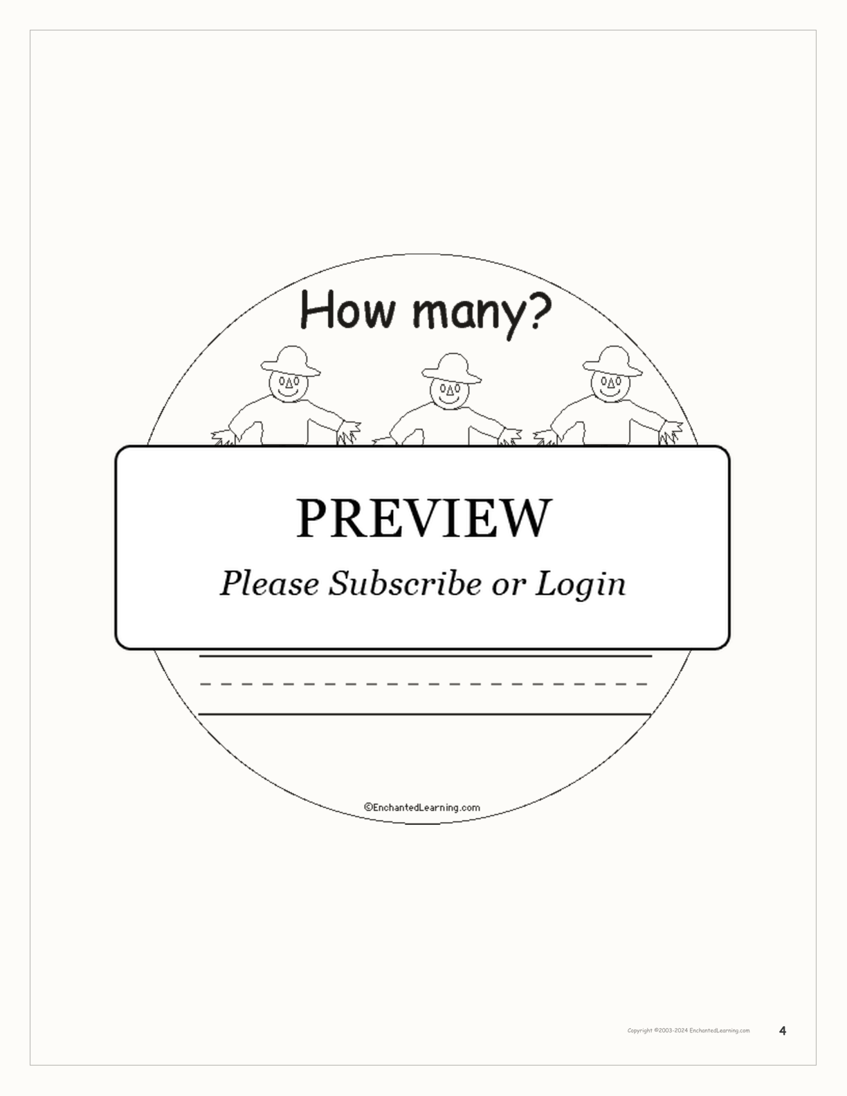 Fall — How Many? Printable Book interactive printout page 4