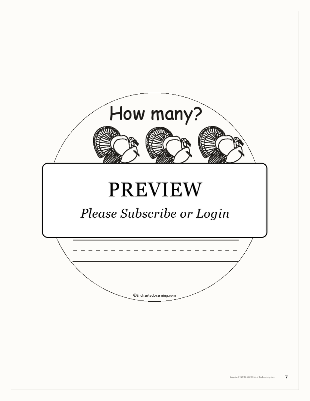 How Many Farm Animals? Book for Early Readers interactive printout page 7