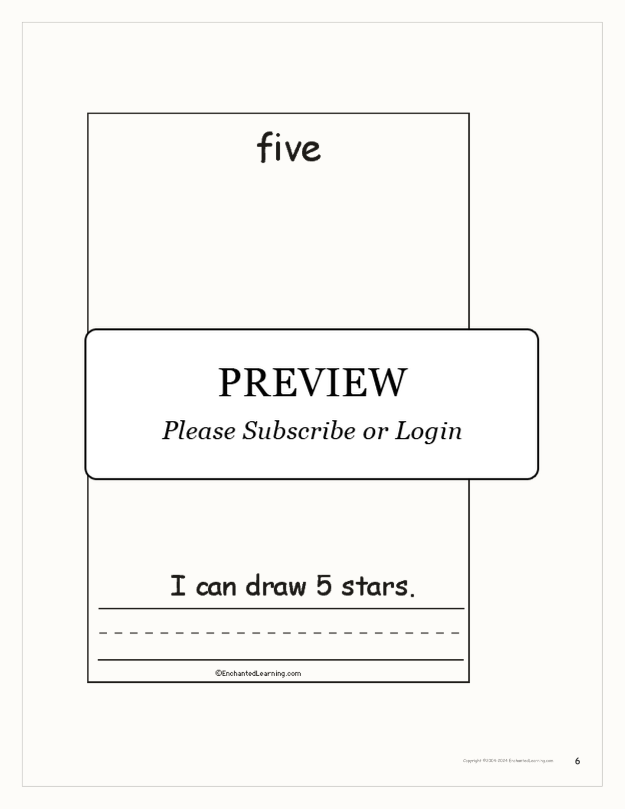 Numbers and Shapes Book interactive printout page 6