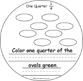 Color quarter of the ovals gray