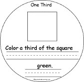 Search result: 'One Third: A Fractions Book: Color one third the square green'