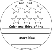 Search result: 'One Third: A Fractions Book: Color one third of the stars blue'