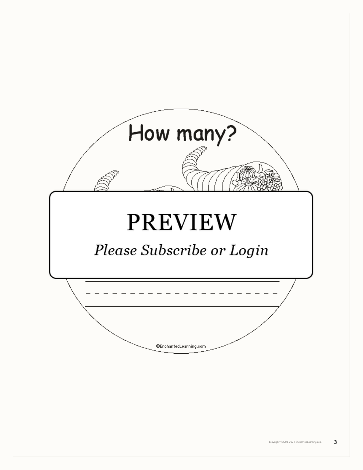 Thanksgiving — How Many? interactive worksheet page 3