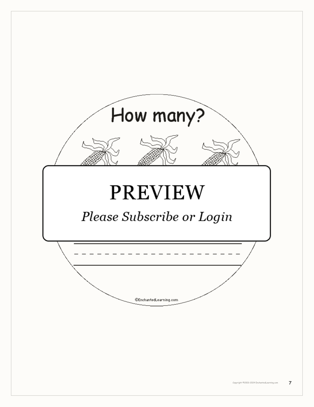 Thanksgiving — How Many? interactive worksheet page 7