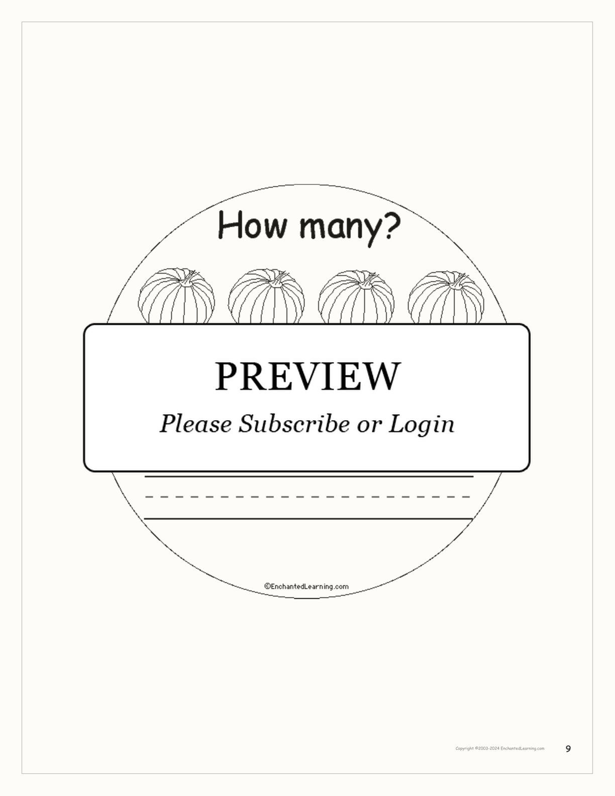 Thanksgiving — How Many? interactive worksheet page 9
