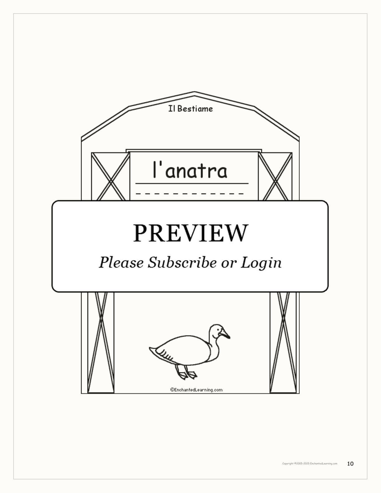 Bestiame/Livestock Italian Book interactive printout page 10