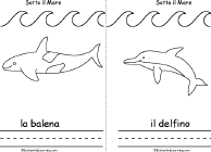 Search result: 'Sotto il Mare/Under the Sea Book, A Printable Book in Italian: Whale, Dolphin'