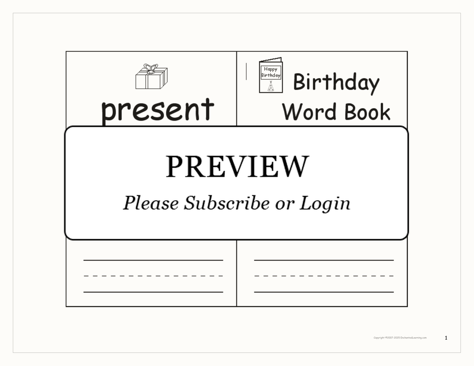 Birthday Book Printables