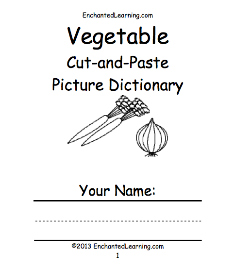 Search result: 'Vegetable Cut-and-Paste Picture Dictionary - A Short Book to Print'