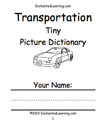 Search result: 'Transportation Tiny Picture Dictionary - A Short Book to Print'