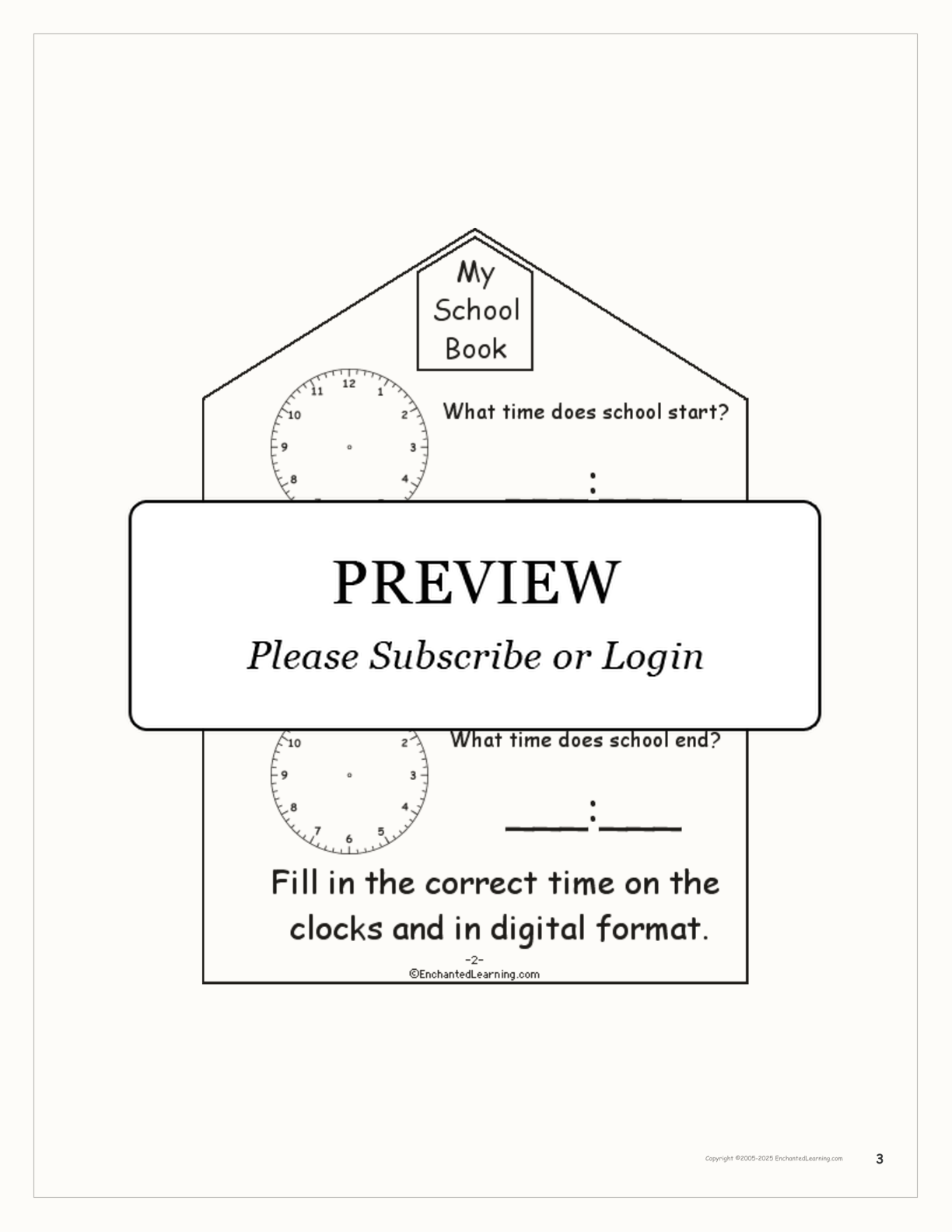 My School Book interactive printout page 3